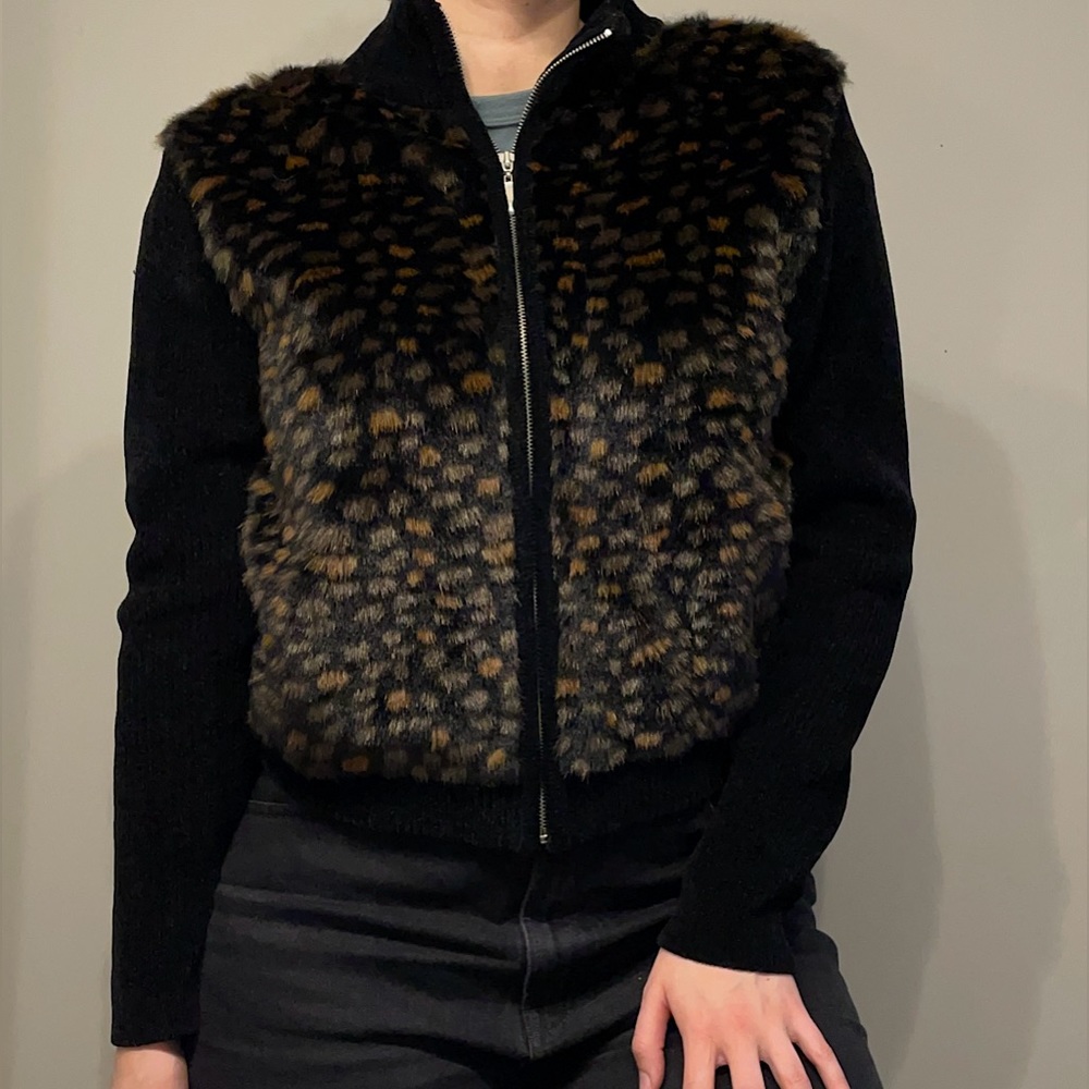 Vintage faux fur vest jacket